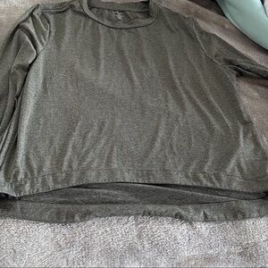 Varley Heathered Gray Crewneck Long Sleeve Top